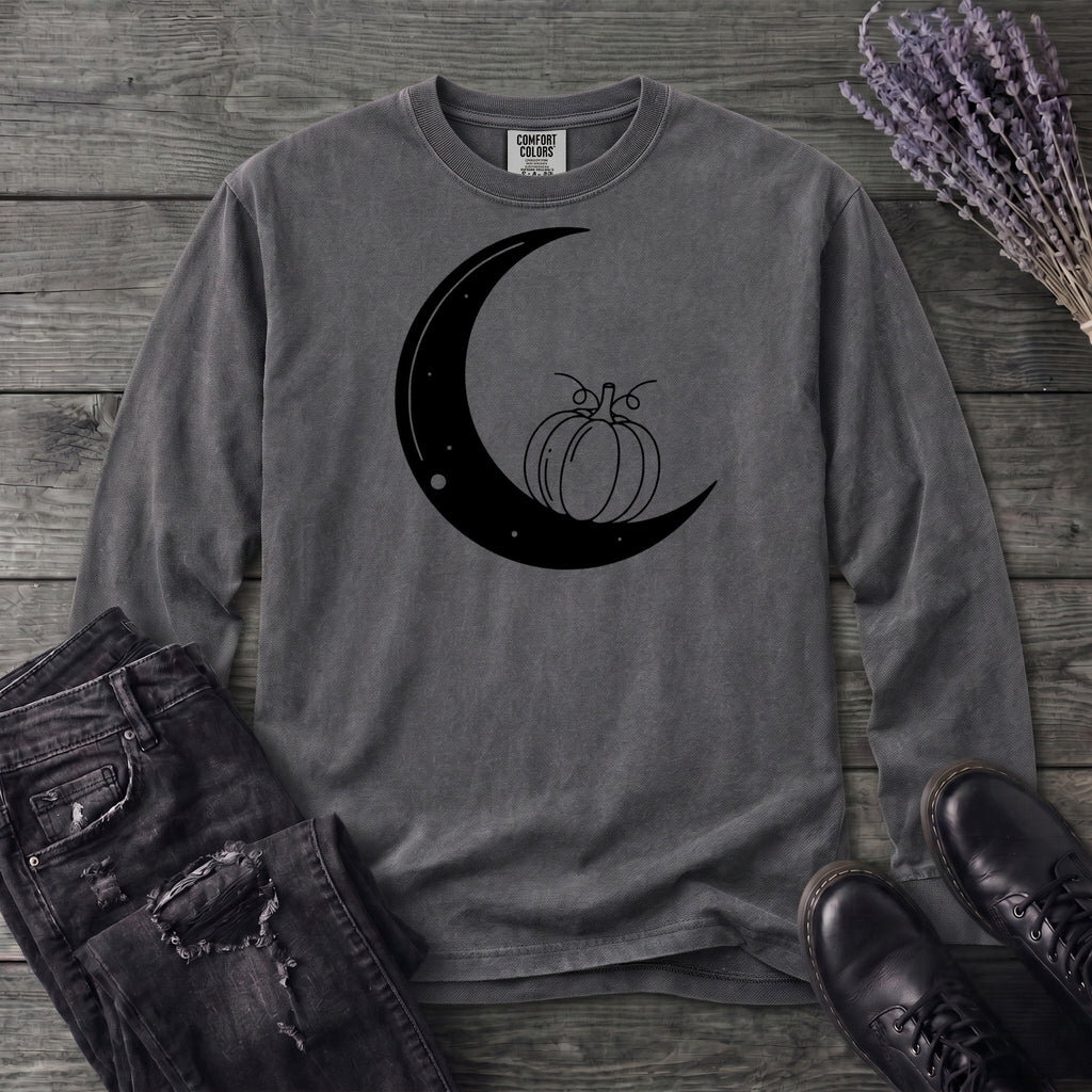 Moon And Pumpkin Long Sleeve T-Shirt