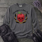 knowledge is a bitter fruit apple skull Long Sleeve T-Shirt