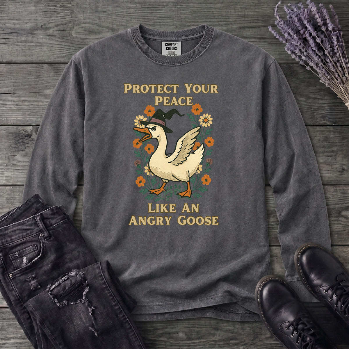 Protect Your Peace Like An Angry Goose Long Sleeve T-Shirt