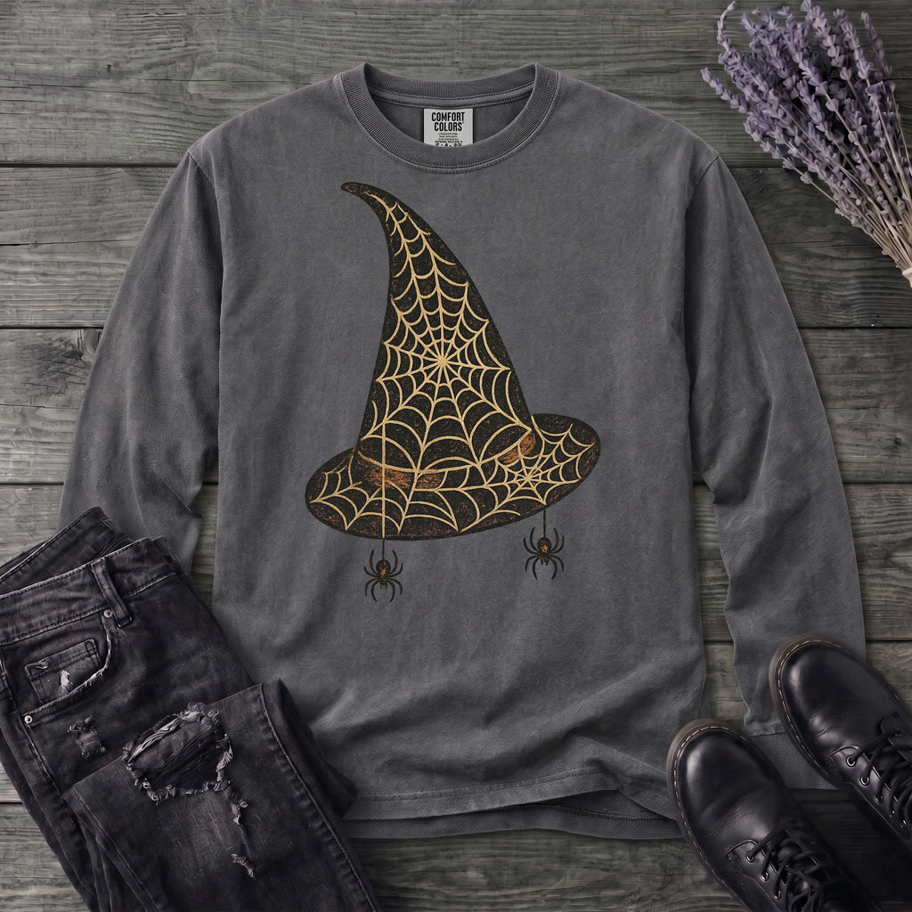 Spiderweb Witch Hat Long Sleeve T-Shirt