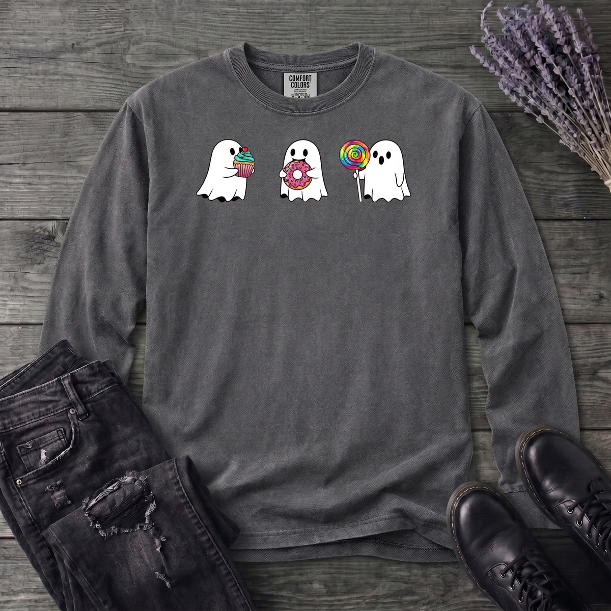 Ghosts Fun Treats Long Sleeve T-Shirt