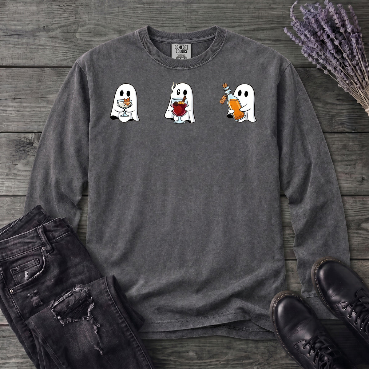 Ghosts With Booze Long Sleeve T-Shirt