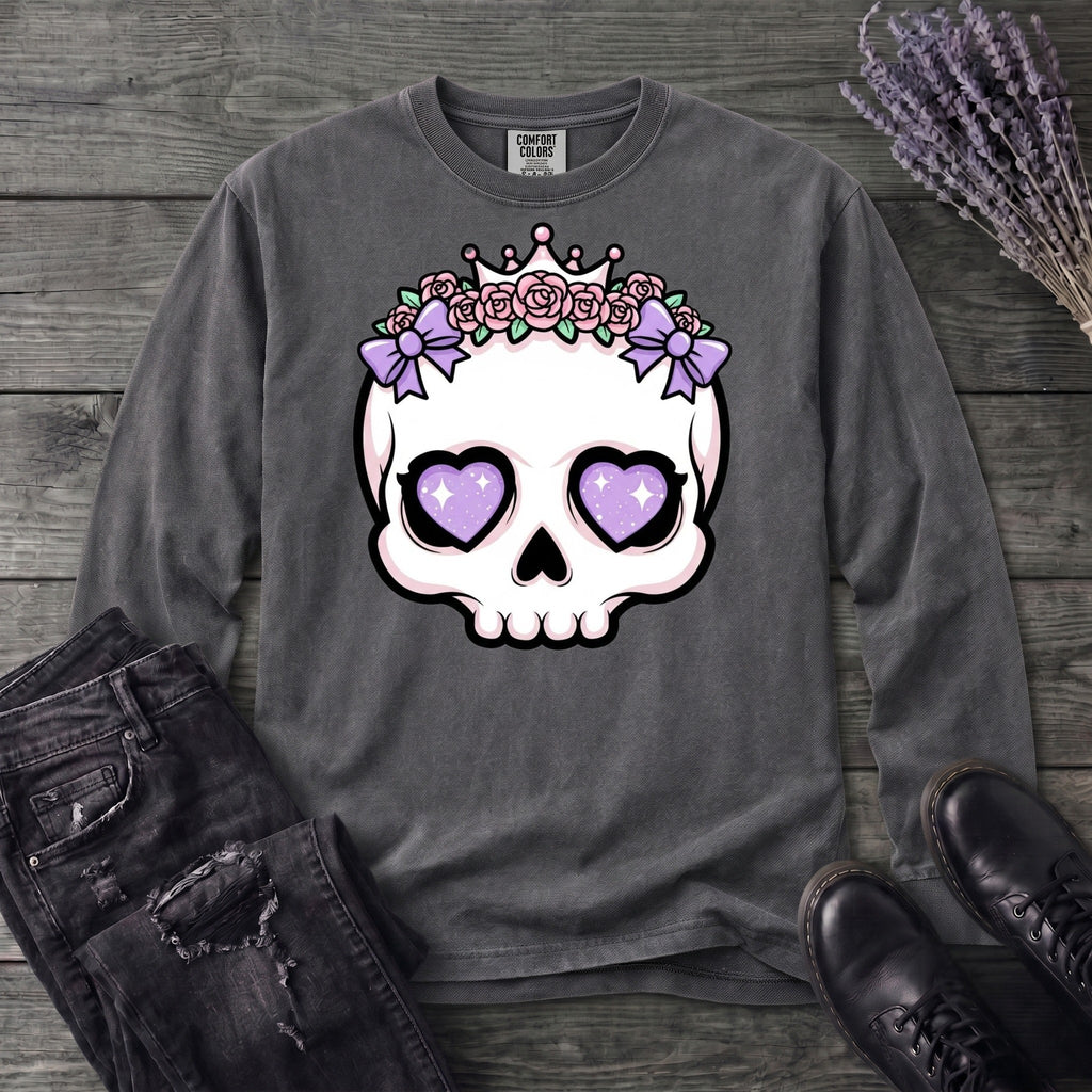 Cute Princess Skull Long Sleeve T-Shirt