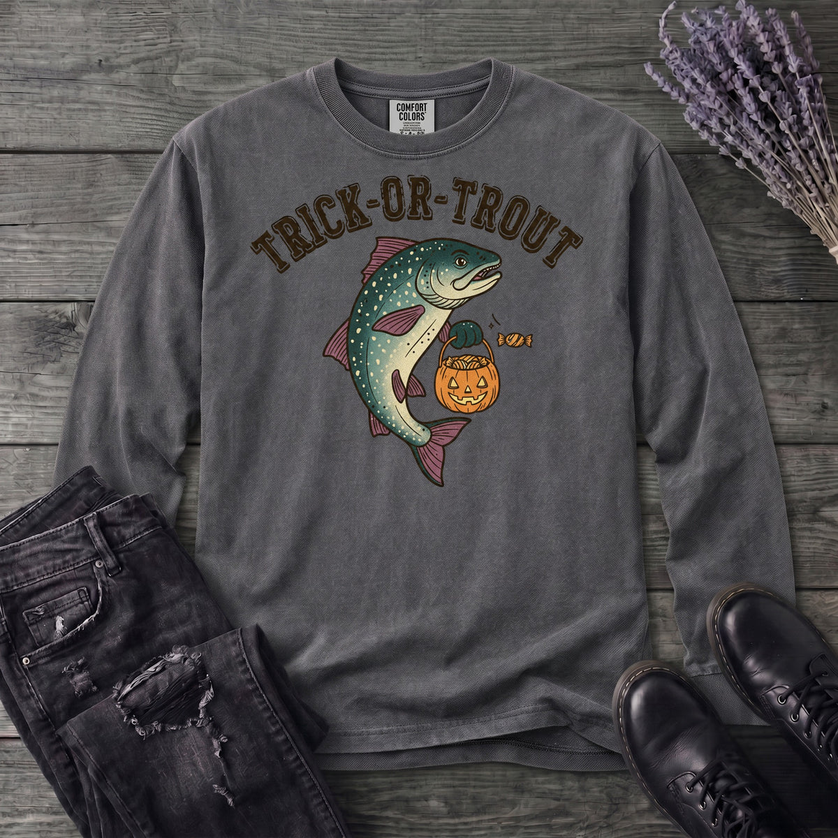 Trick Or Trout Long Sleeve T-Shirt