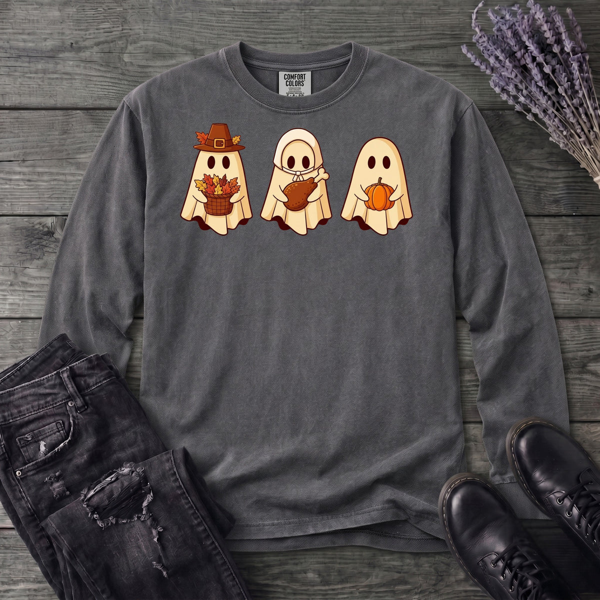 Thanksgiving Ghosts Long Sleeve T-Shirt