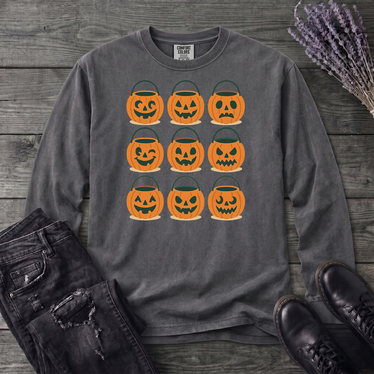Bucket Grid Long Sleeve T-Shirt