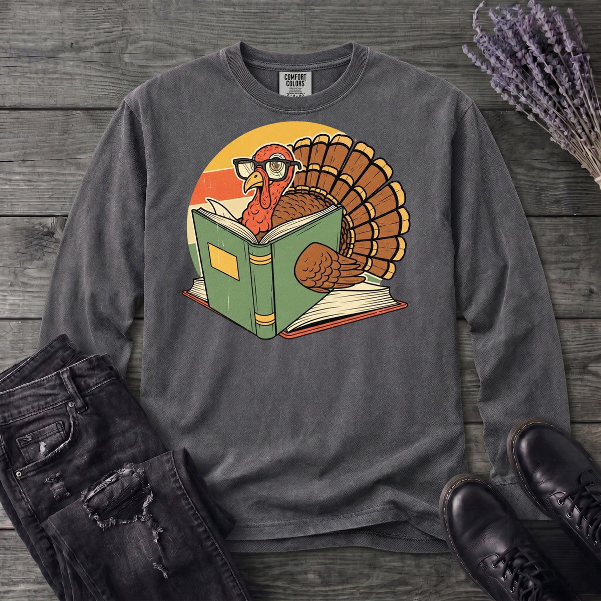Turkey Reading Long Sleeve T-Shirt