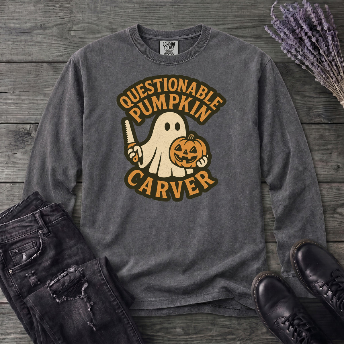 Questionable Pumpkin Carver Long Sleeve T-Shirt