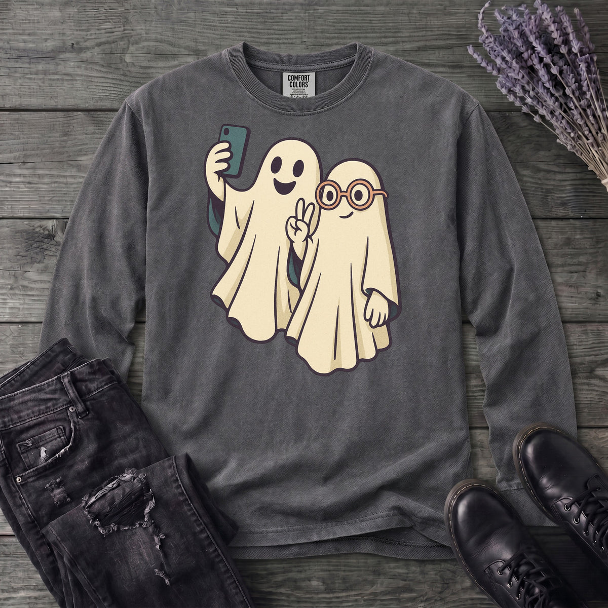 Selfie Ghosts Long Sleeve T-Shirt