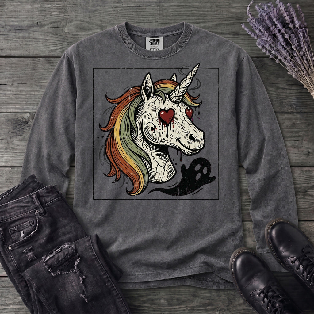 grunge zombie unicorn Long Sleeve T-Shirt