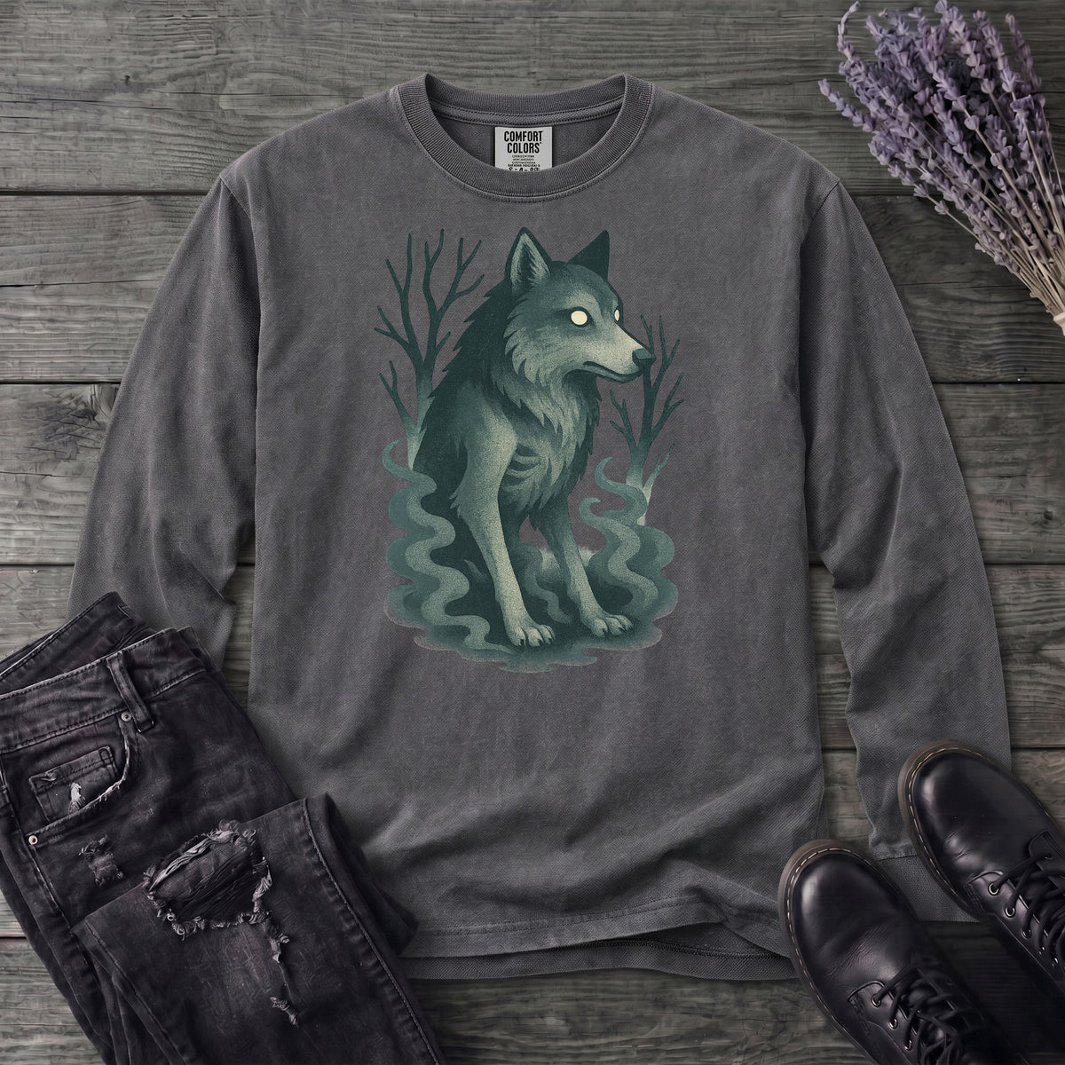 Woodland Spirits Wolf Long Sleeve T-Shirt