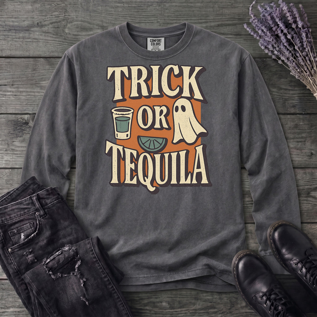 Trick-Or-Tequila Long Sleeve T-Shirt