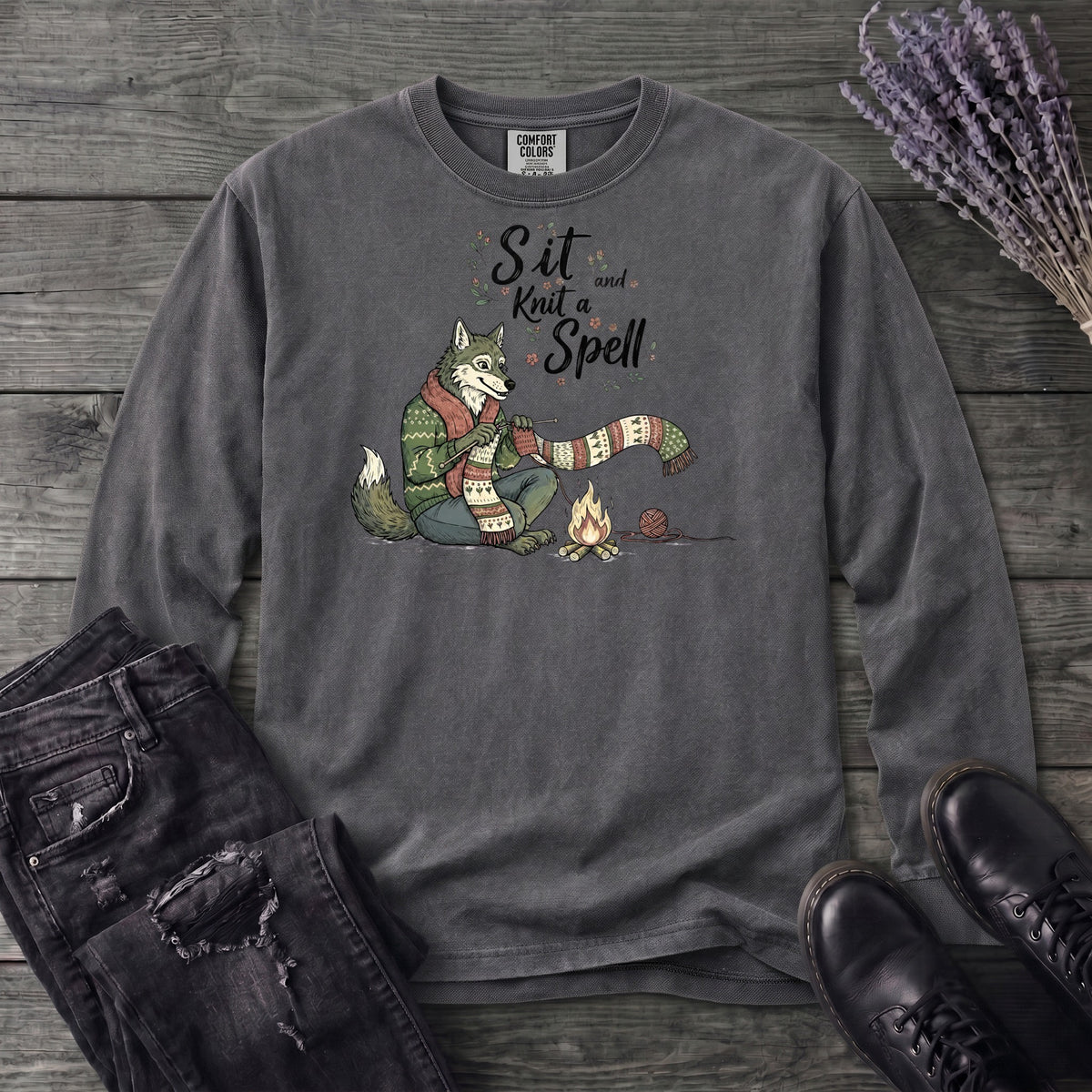 Sit And Knit A Spell Long Sleeve T-Shirt