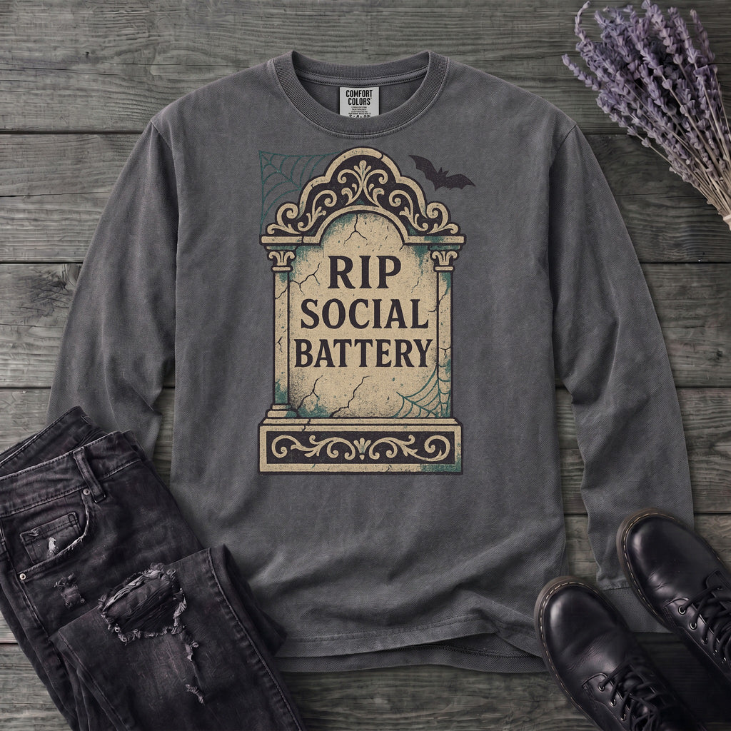 RIP Social Battery Long Sleeve T-Shirt