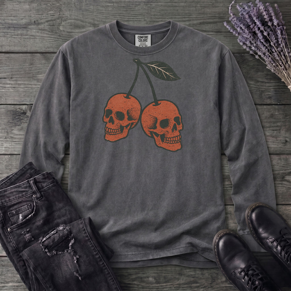 Skull Cherries Long Sleeve T-Shirt