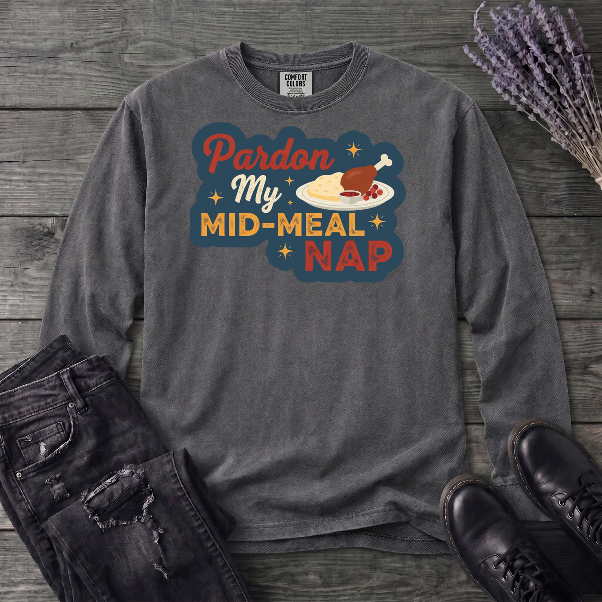 Mid Meal Nap Long Sleeve T-Shirt