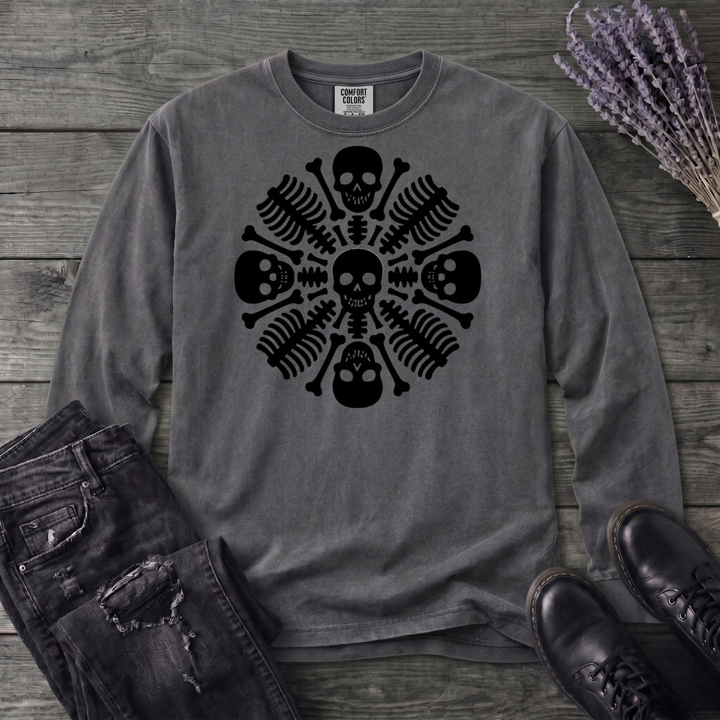 skeleton mandala Long Sleeve T-Shirt