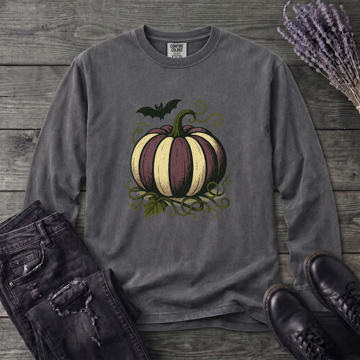 Striped Pumpkin Long Sleeve T-Shirt