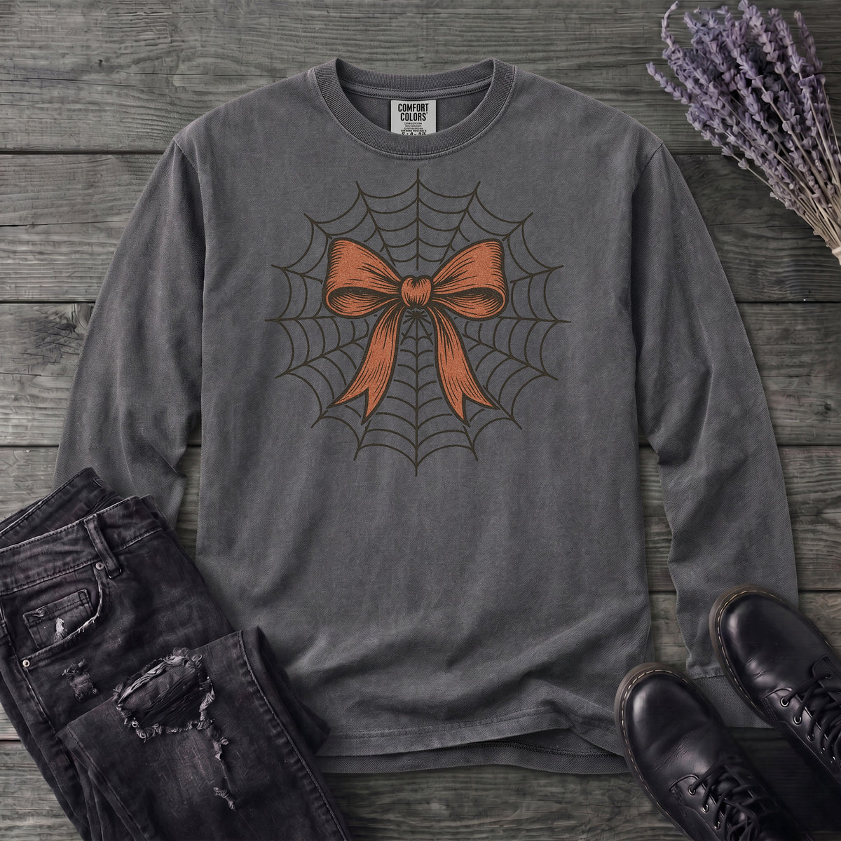Spiderweb Bow Long Sleeve T-Shirt