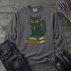 black cat glasses books Long Sleeve T-Shirt