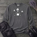 Skeleton Serving Pie Long Sleeve T-Shirt