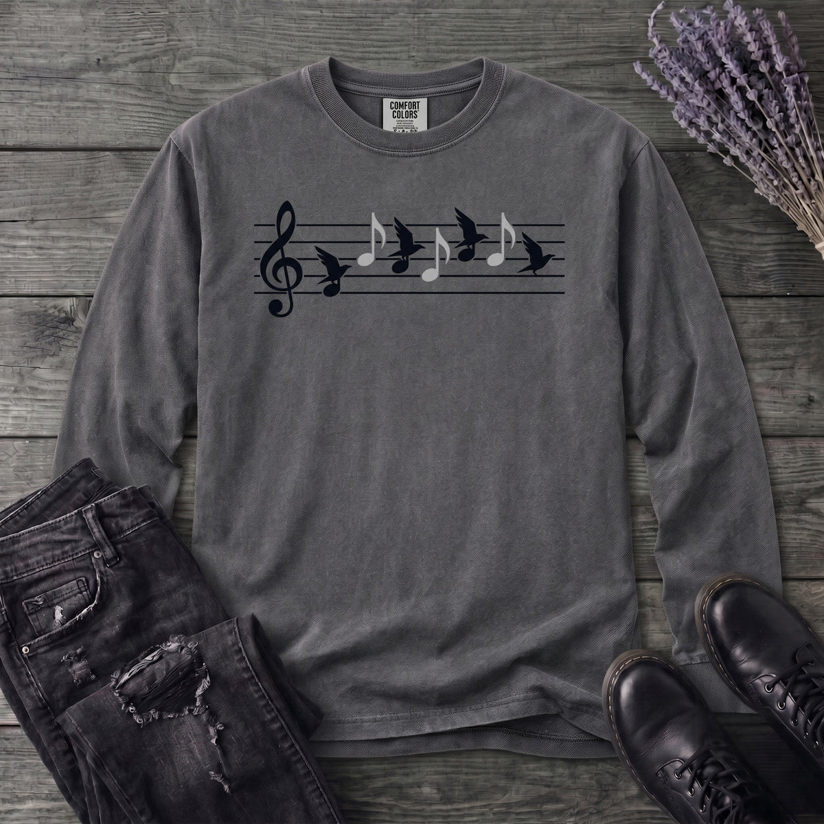 Music In Flight Long Sleeve T-Shirt