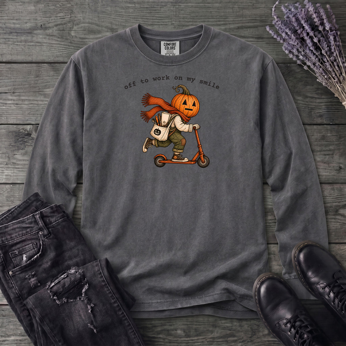 Off To Work On My Smile Long Sleeve T-Shirt