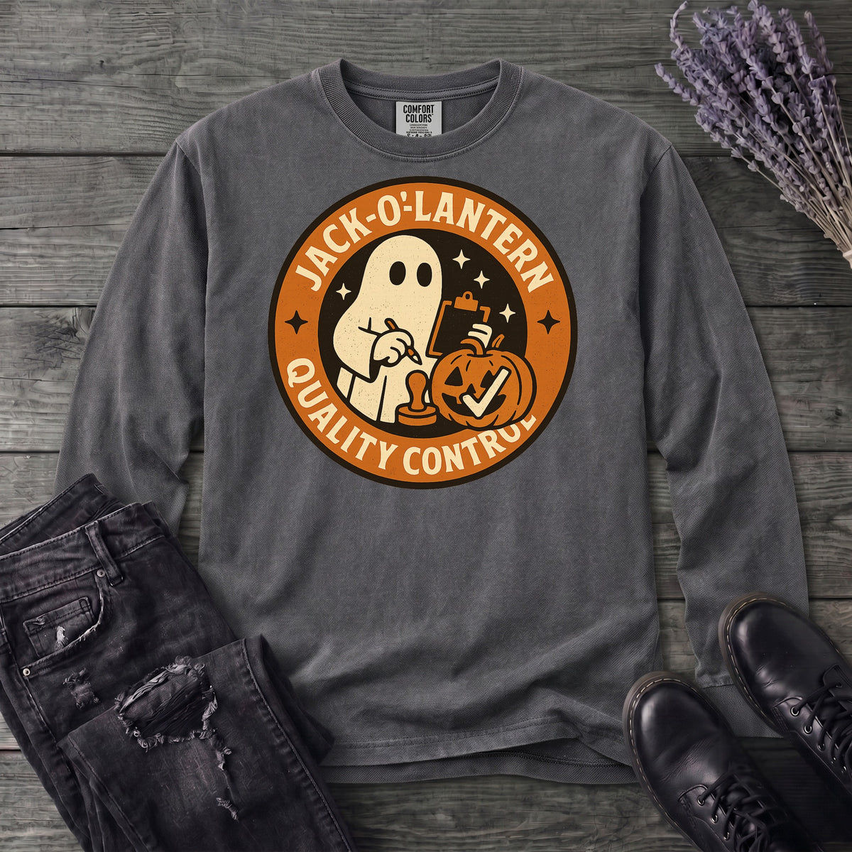 Jack O Lantern Quality Control Long Sleeve T-Shirt