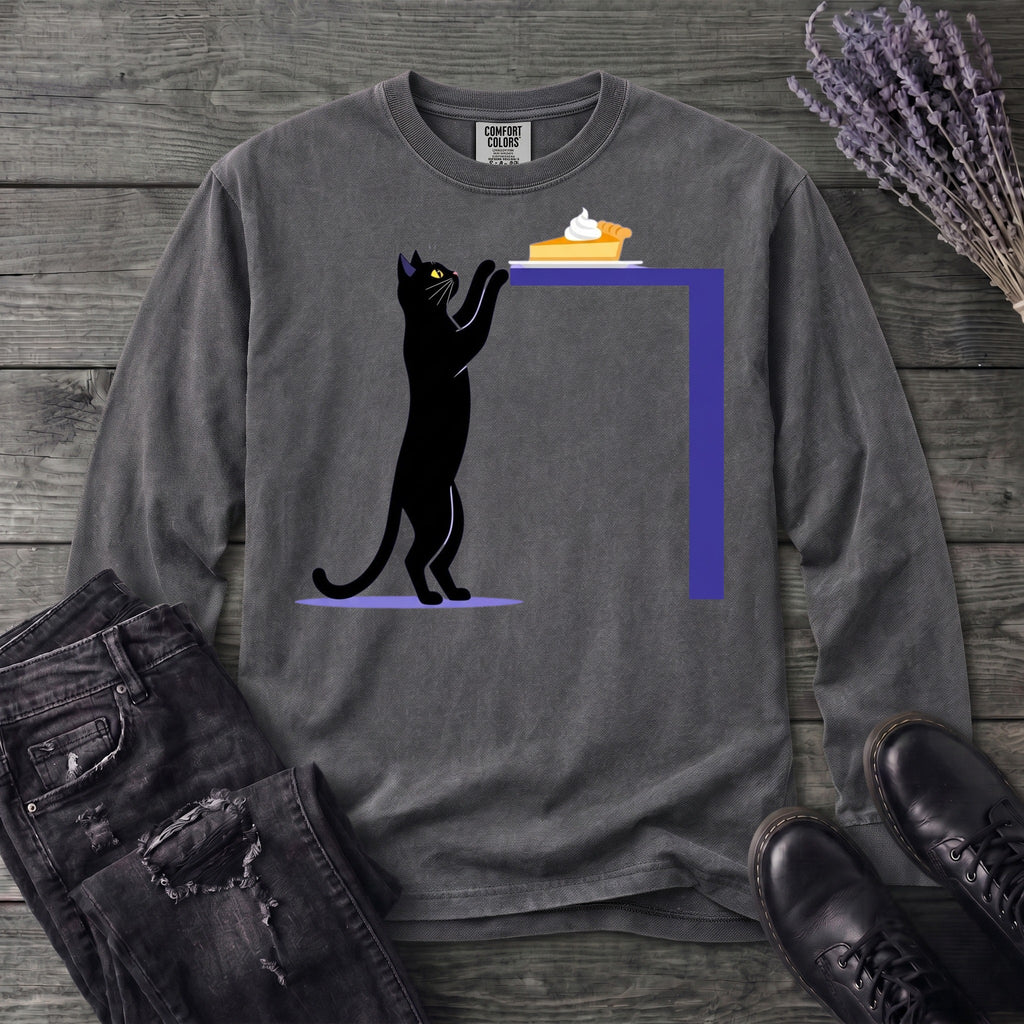 Black Cat Pumpkin Pie Long Sleeve T-Shirt