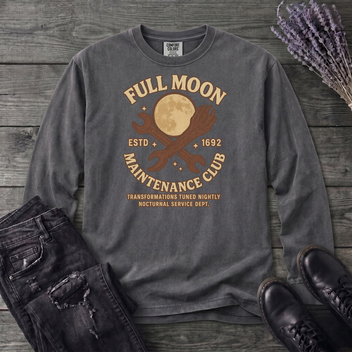 Full Moon Maintenance Long Sleeve T-Shirt