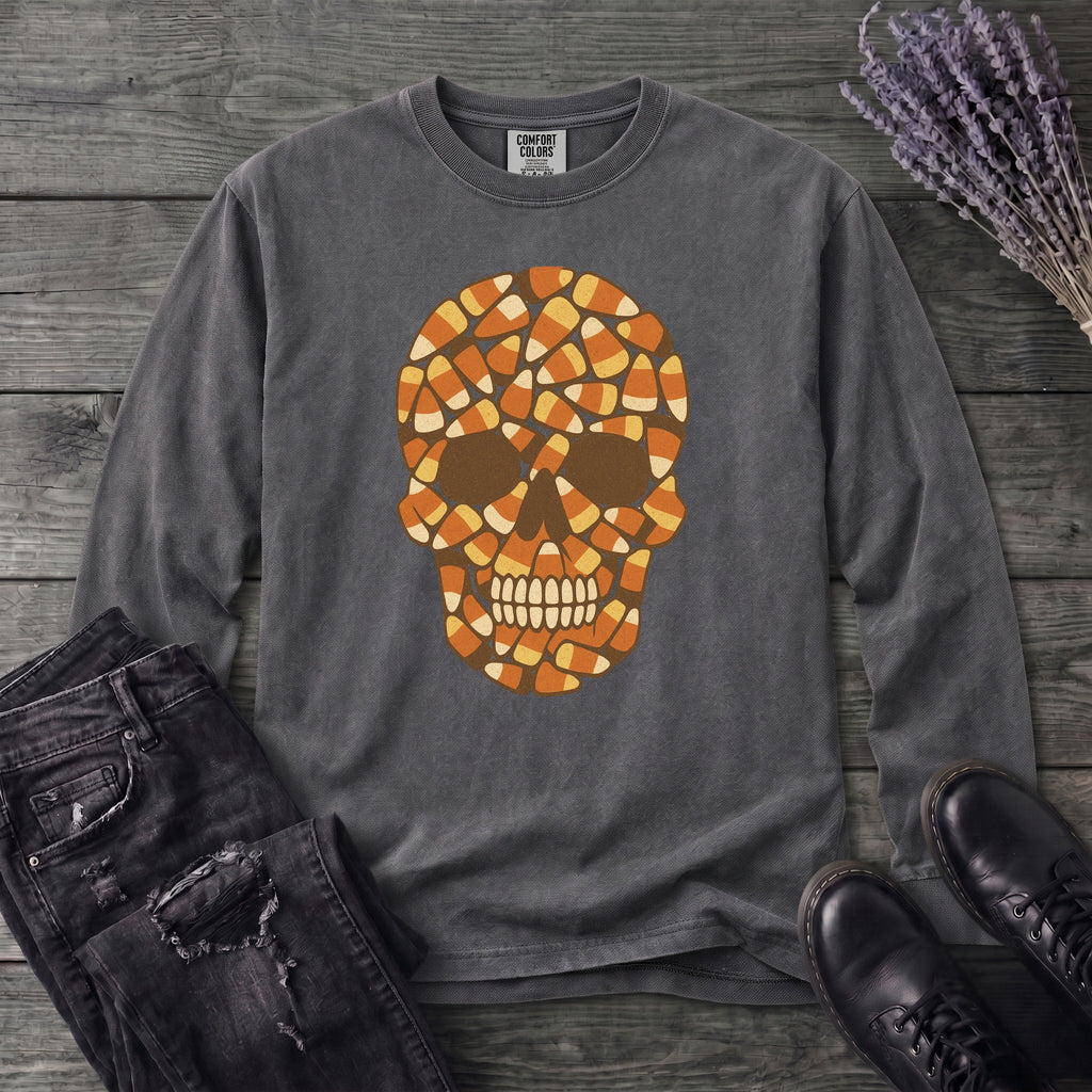 Candy Corn Skull Long Sleeve T-Shirt