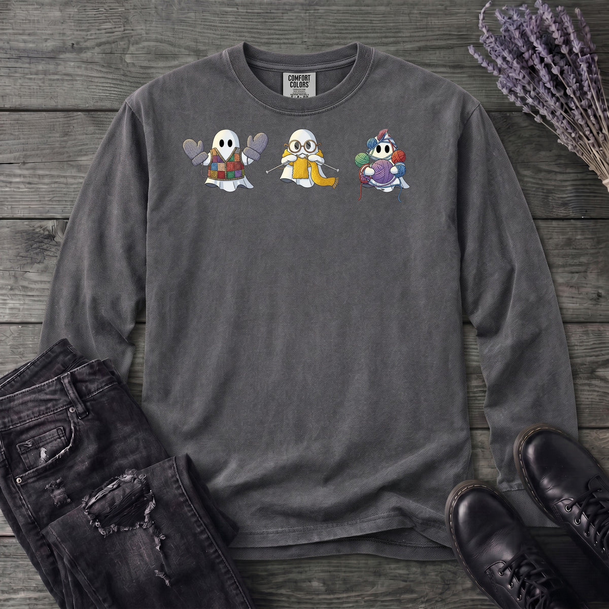 ghost_trio_knitting Long Sleeve T-Shirt