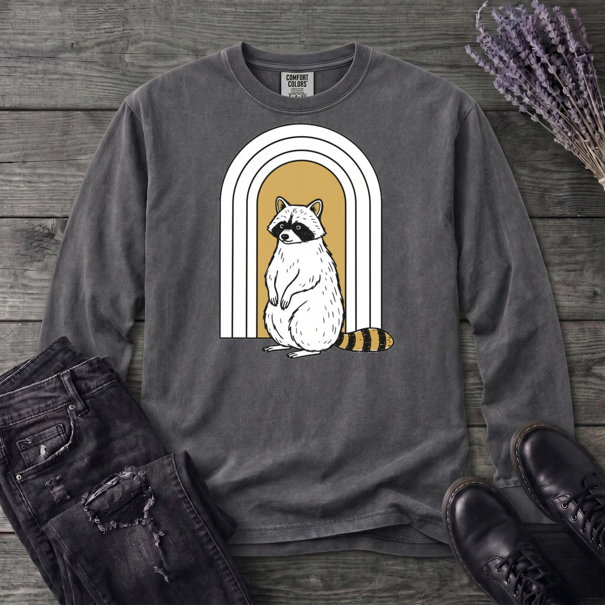Raccoon Arch Long Sleeve T-Shirt