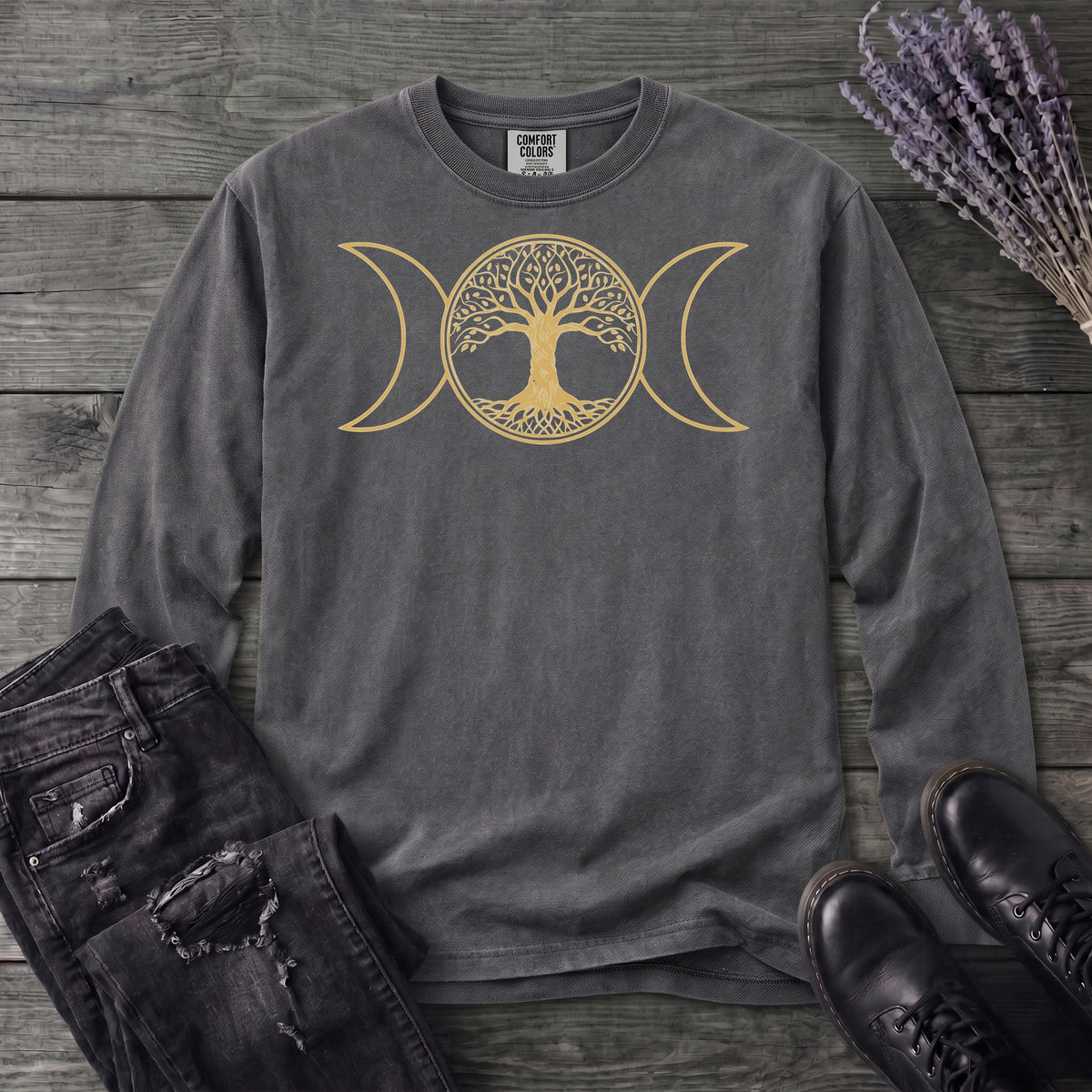 Tree Of Life Moon Goddess Long Sleeve T-Shirt