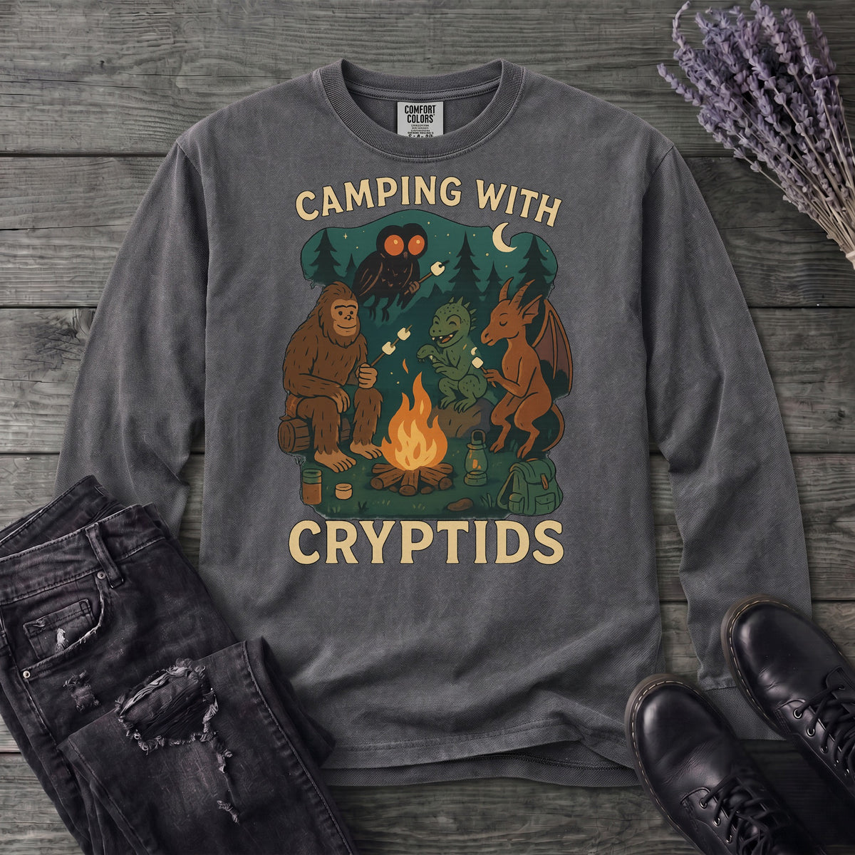 Cryptid Camping Long Sleeve T-Shirt