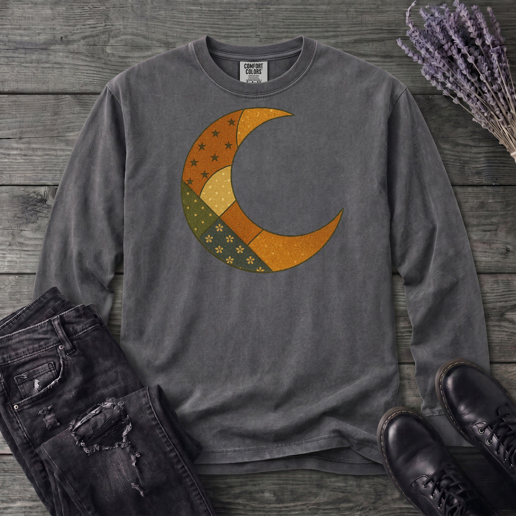 Patchwork Crescent Moon Long Sleeve T-Shirt