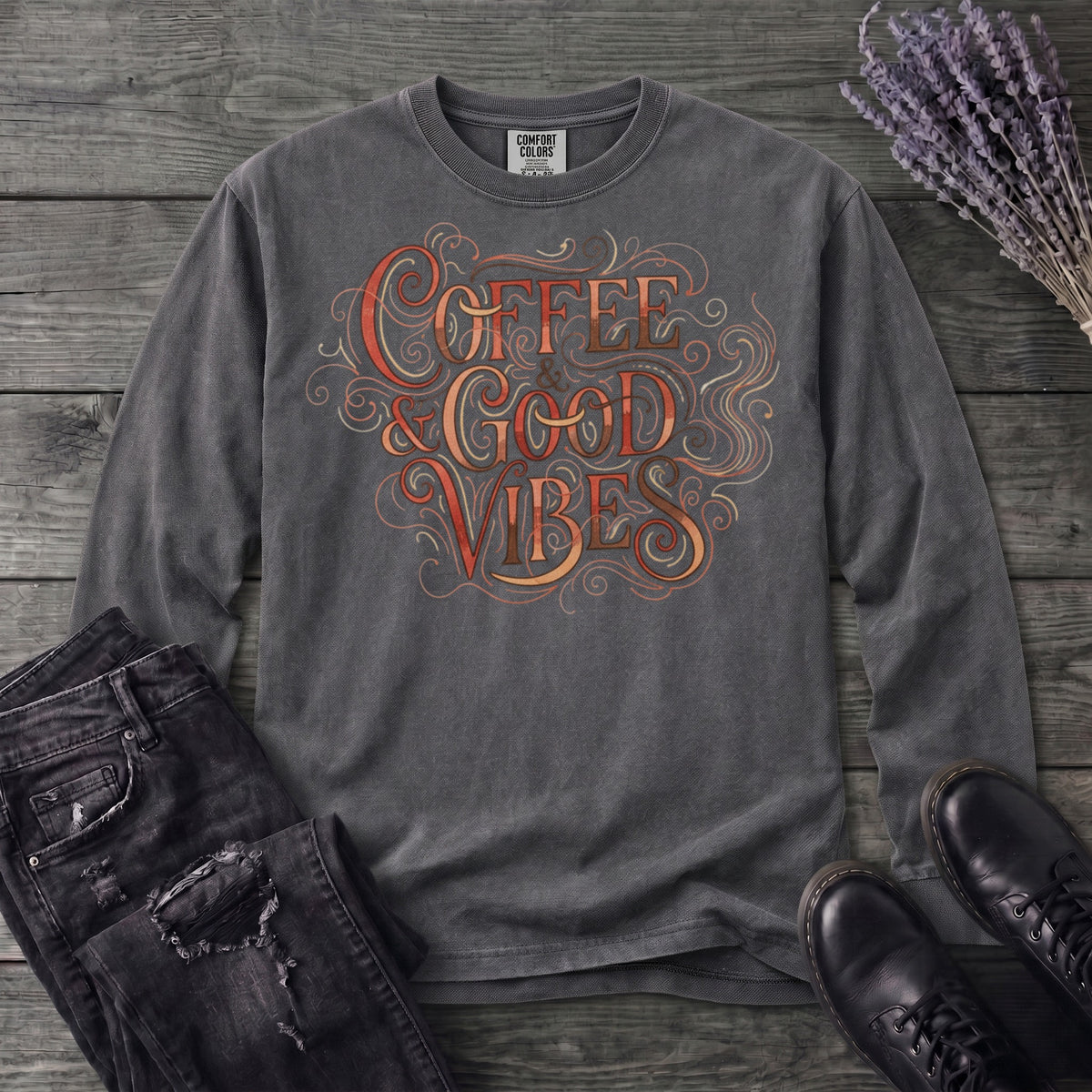 Coffee And Good Vibes Long Sleeve T-Shirt