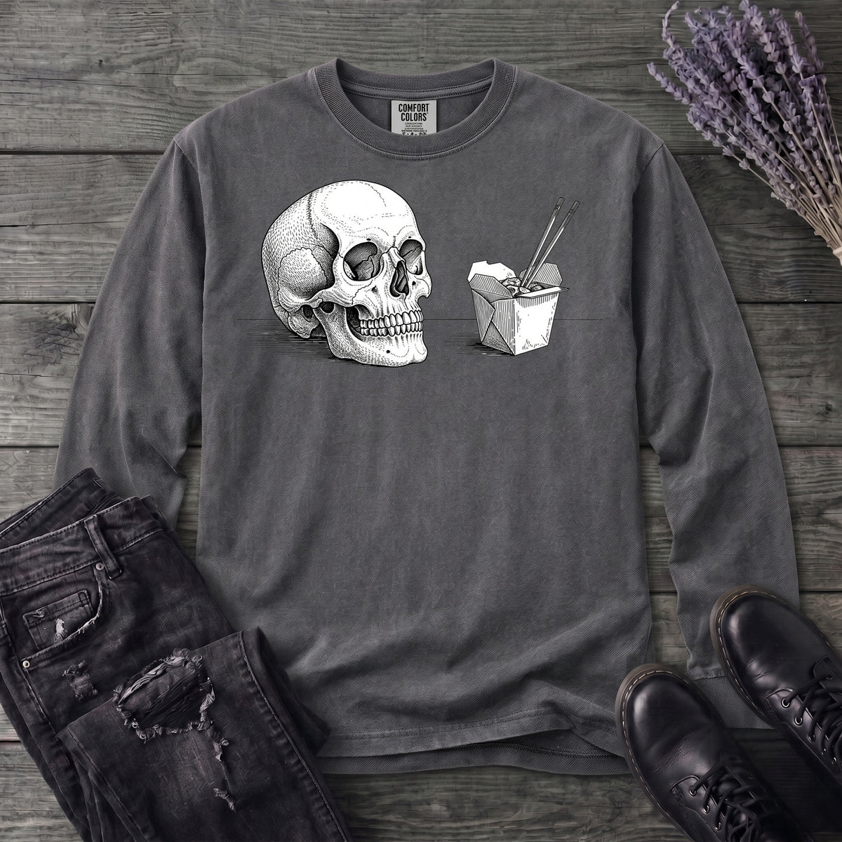 Skull Noodles Long Sleeve T-Shirt
