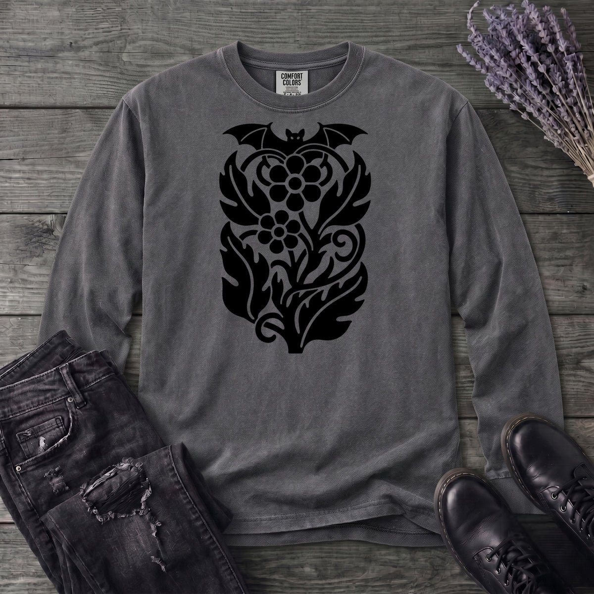 bat night garden Long Sleeve T-Shirt