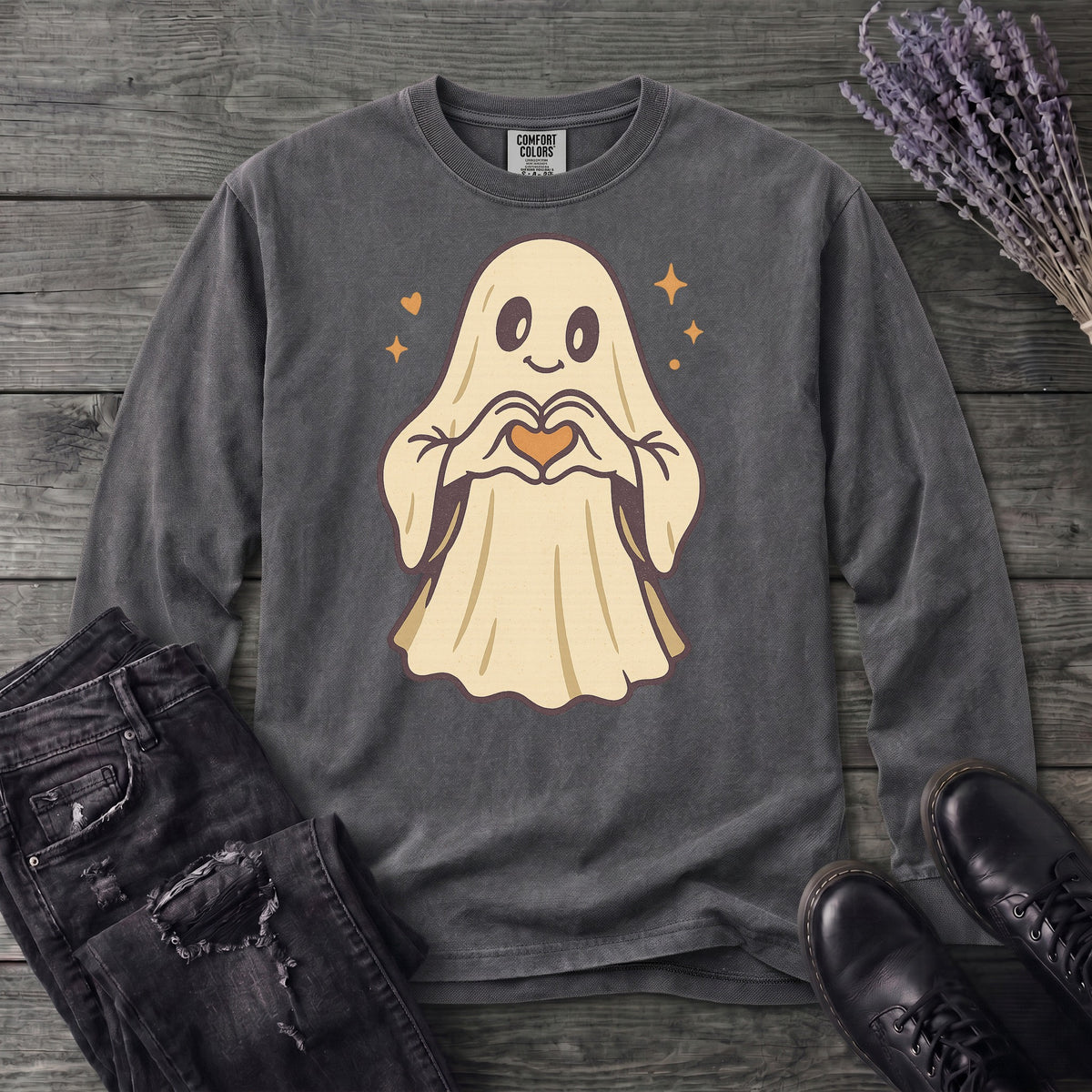 Ghost Heart Hands Long Sleeve T-Shirt