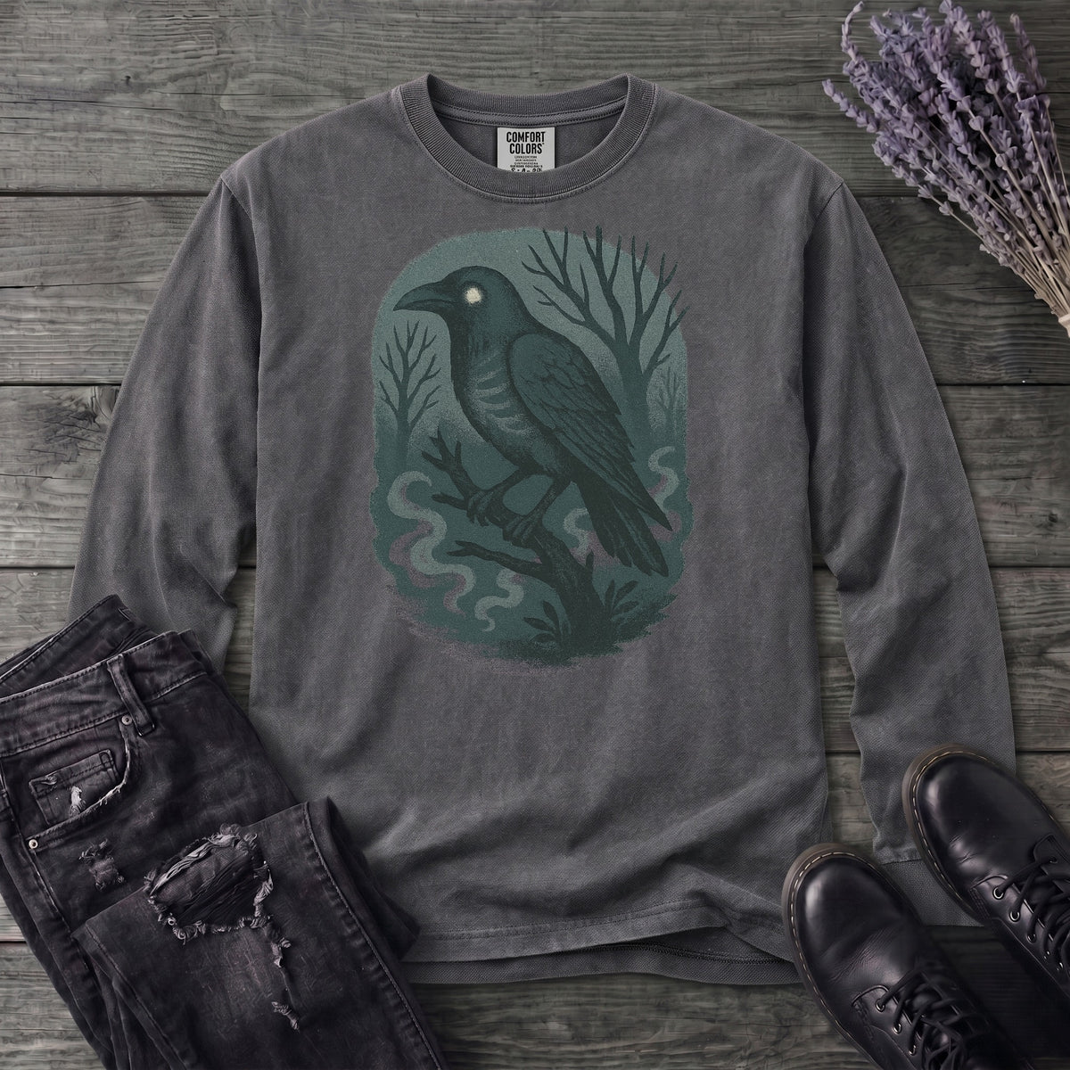 Woodland Spirits Raven Long Sleeve T-Shirt