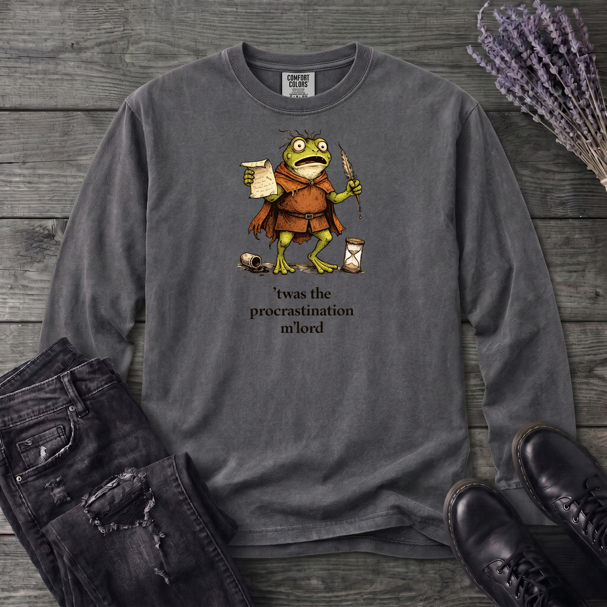 Twas The Procrastination Long Sleeve T-Shirt