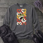 Geometric Hearts Raccoon Long Sleeve T-Shirt