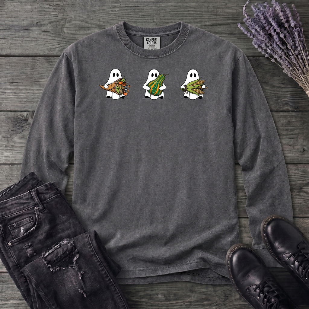 Ghosts Autumn Gourds Long Sleeve T-Shirt