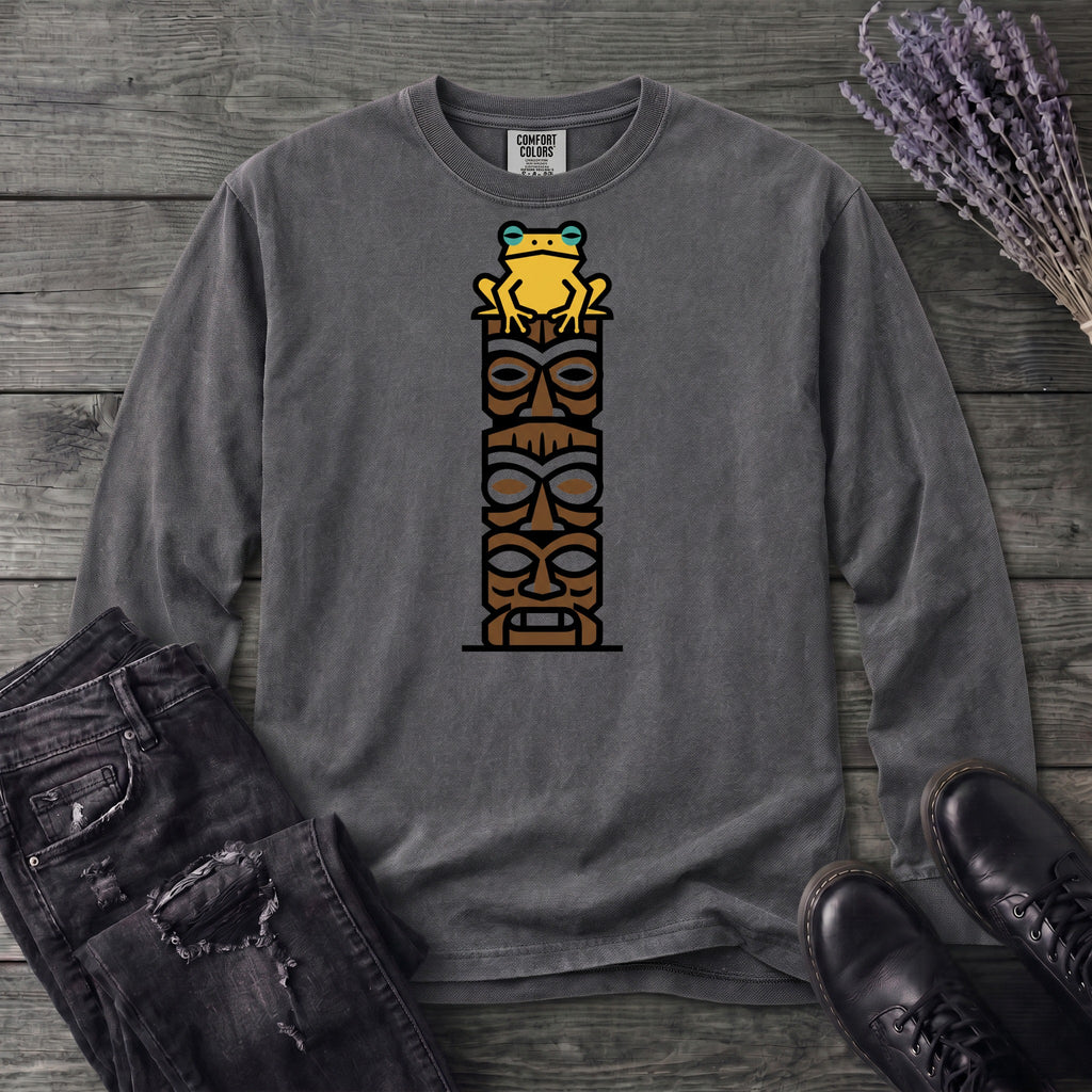 Tiki Tower Frog Long Sleeve T-Shirt