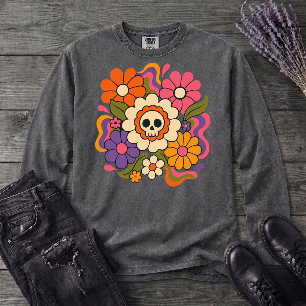 skull daisies Long Sleeve T-Shirt