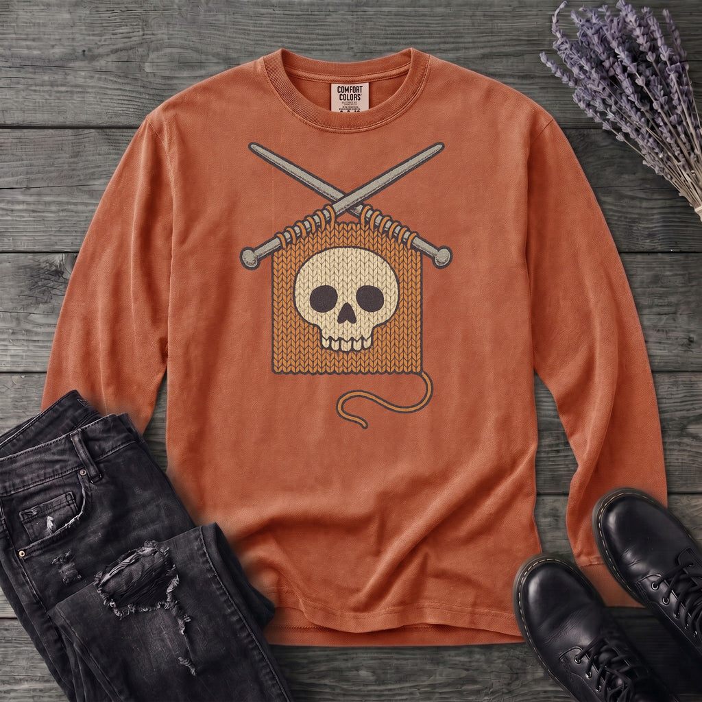 Knit Skull Long Sleeve T-Shirt