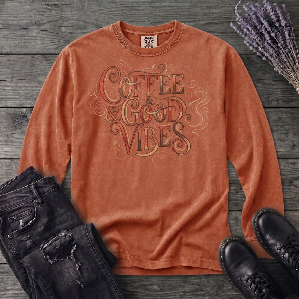 Coffee And Good Vibes Long Sleeve T-Shirt
