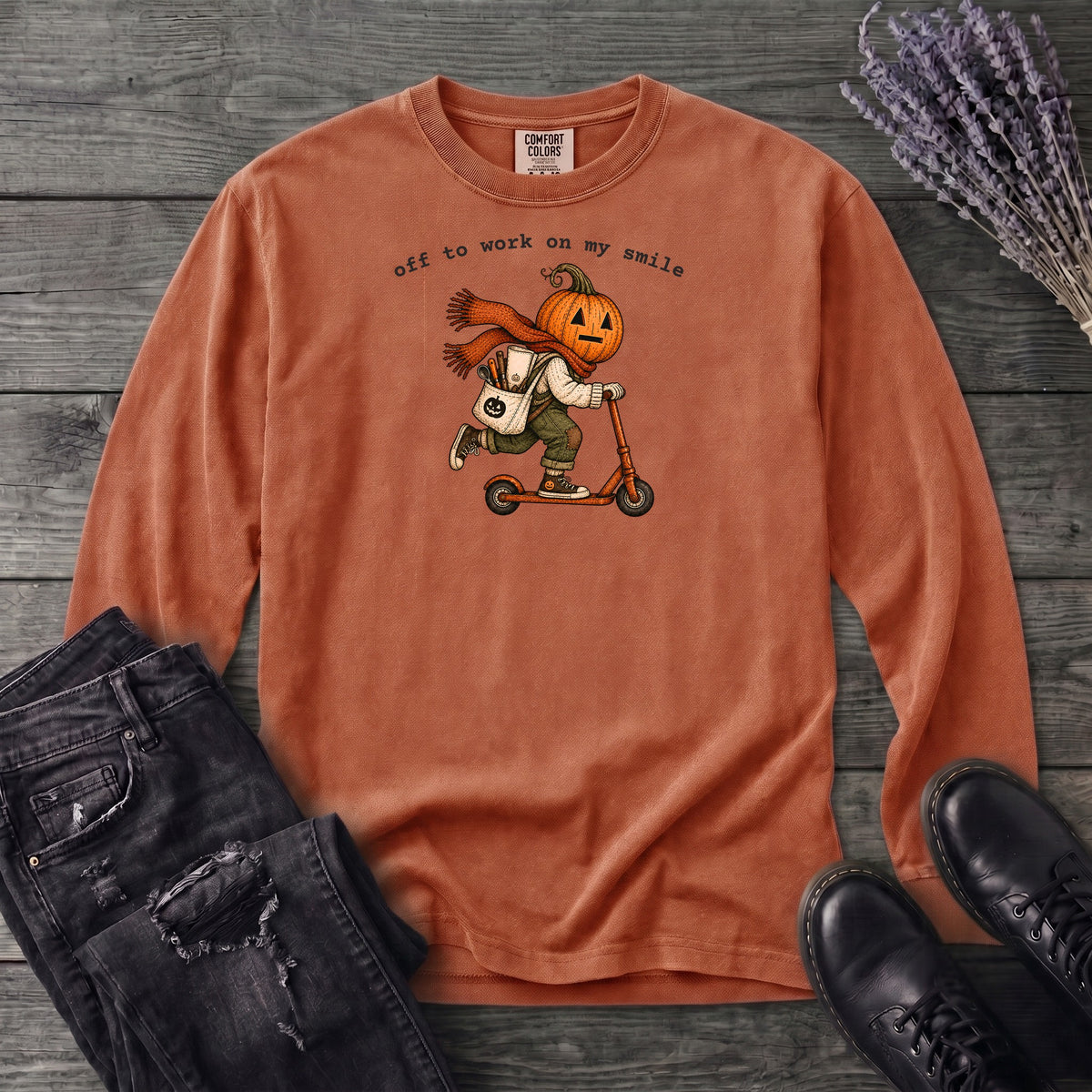 Off To Work On My Smile Long Sleeve T-Shirt