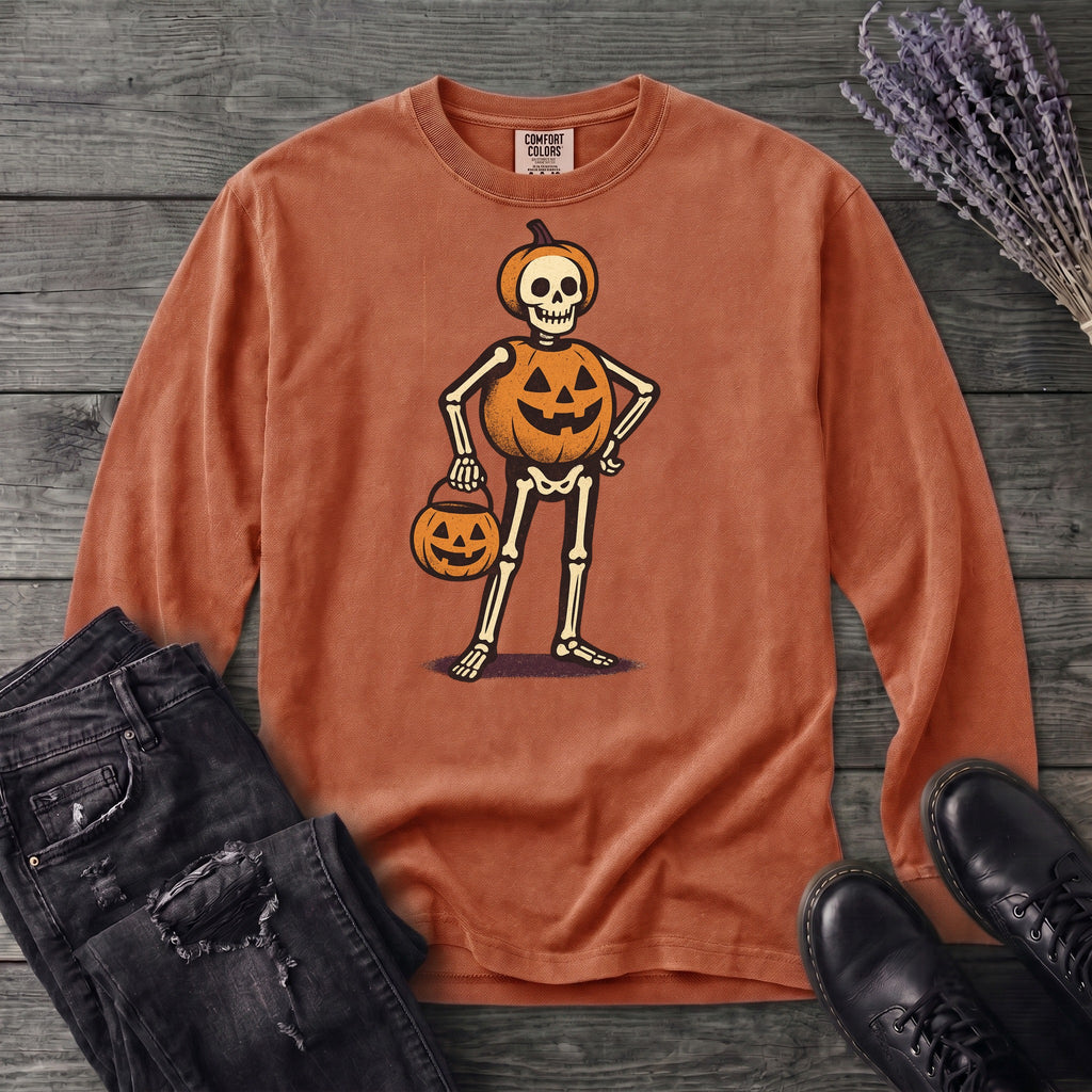 Skeleton Jack O Lantern Costume Long Sleeve T-Shirt